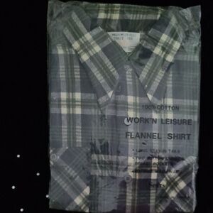 Vintage Sears Blue and Green Plaid Flannel Shirt